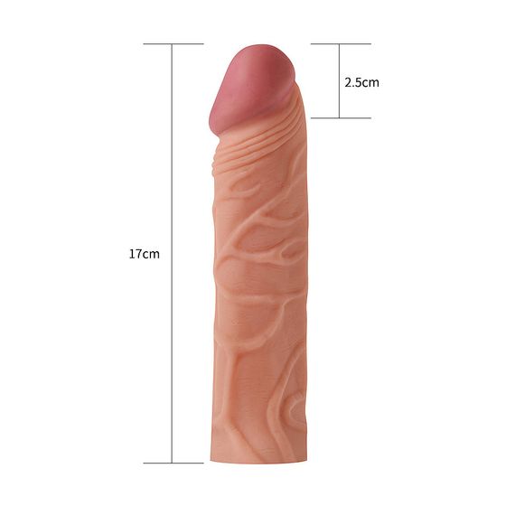 Насадка на член - Pleasure X-Tender Penis Sleeve Add 1" Flesh sexstyle | Зображення 10