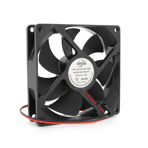 Кулер корпусний BRUSHLESS, 92x92x25mm, 12V/0.15A, 2-pin, Black
