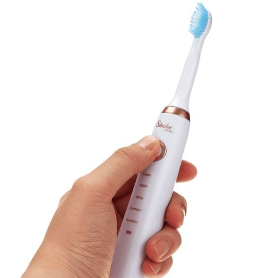 Електрична зубна щітка з 4 насадками Shuke, з USB, Біла / Акумуляторна електрощітка для зубів | Зображення 1