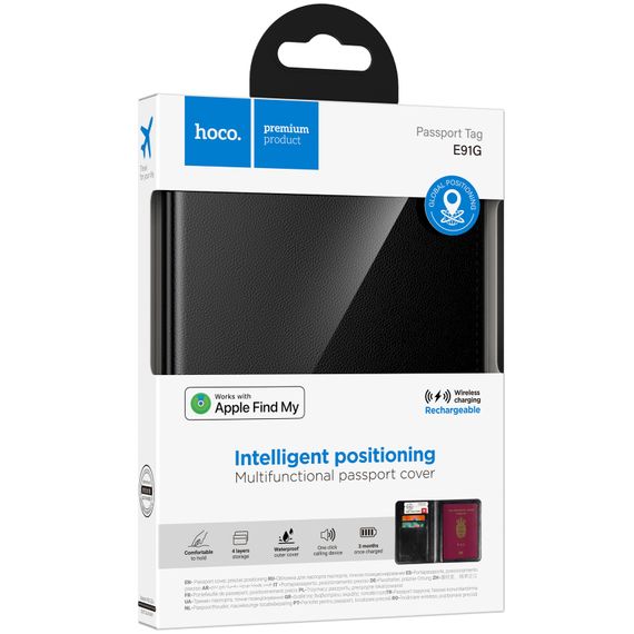 Трекер Hoco E91G Tiger обкладинка паспорту + БЗП 100 mAh Black | Зображення 1