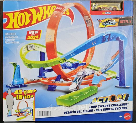 Трек Хот Вилс Экшн Испытание гиперпетли Оригинал Hot Wheels Action Loop Cyclone Challenge | Зображення 7