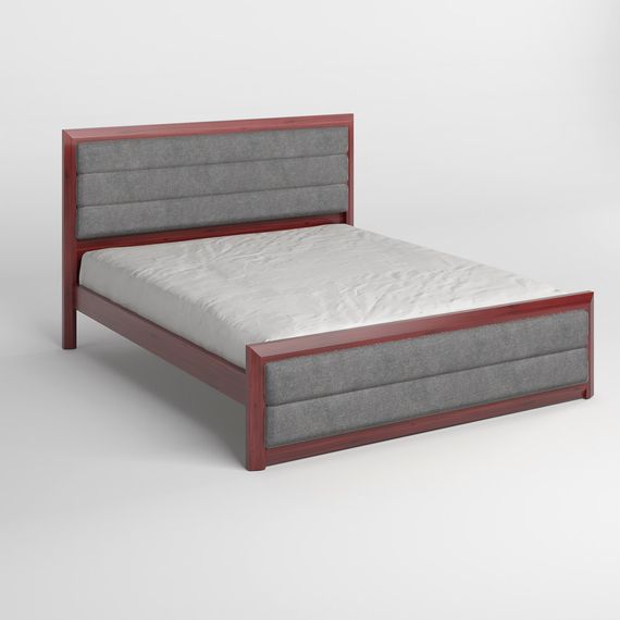 Полуторне дерев&#039;яне ліжко Mebigrand Барселона Б5 Махонь/Аляска 93 (Сірий) 120х200 см (MBG-14117) | Зображення 1