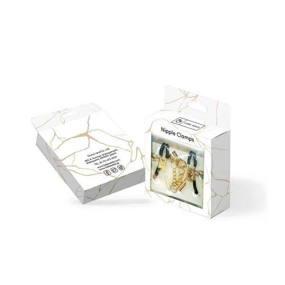 Затискачі для сосків Liebe Seele Hollow Heart Nipple Clamps Gold sexstyle | Зображення 1