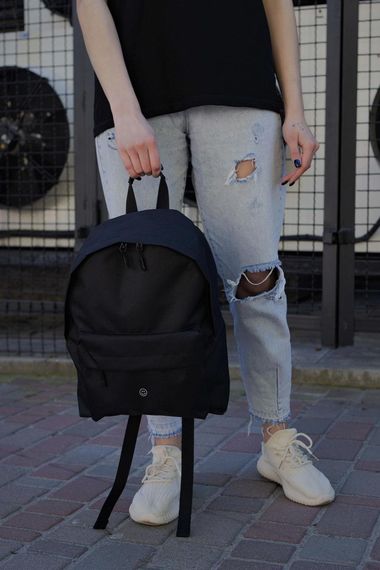 Повсякденний рюкзак шкільний Without Compact з принтом Smile Black | Зображення 4
