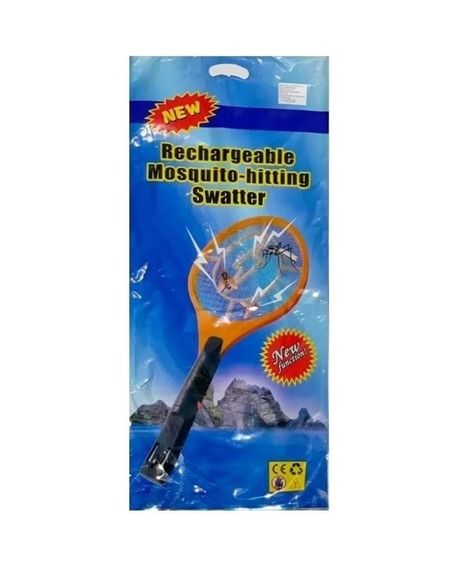 Электрическая мухобойка Rechargeable Mosquito-hitting Swatter трехслойная аккумуляторная Черно-зеленый | Зображення 2