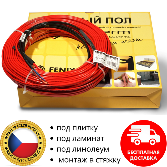 Нагрівальний кабель для електричного теплого статі In-Therm Eco РDSV20 від 5,3 м2 до 9,3 м2 (1080 Вт)