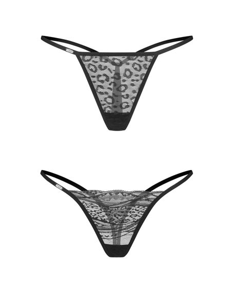 Набор трусиков Obsessive Clara 2-pack thong S/M, Черный, 2XL/3XL | Зображення 4