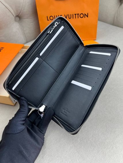 Гаманець чорний Louis Vuitton Brazza Damier Infini (блискавка) k417 | Зображення 5