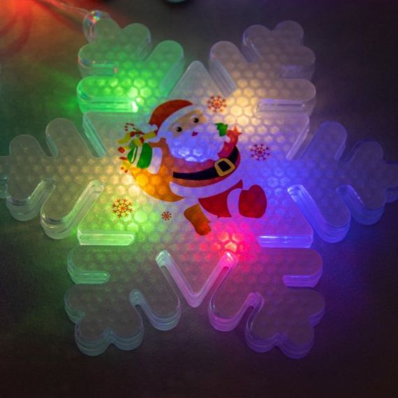 Гірлянда новорічна Xmas штора 3D з фігурками сніговика та сніжинок 3m*70cm 95L Білий XPRO (47688-8185_321) | Зображення 5