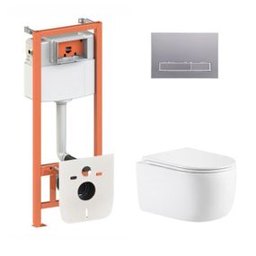 Готове рішення Qtap для ванної кімнати: підвісний унітаз Taurus Ultra Quiet 515×360×350 + комплект інсталяції Nest 4 в 1