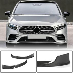 Накладки на передний бампер Flap (для AMG-Line 2018-2021, Карбон) для Mercedes A-сlass W177 2018- гг