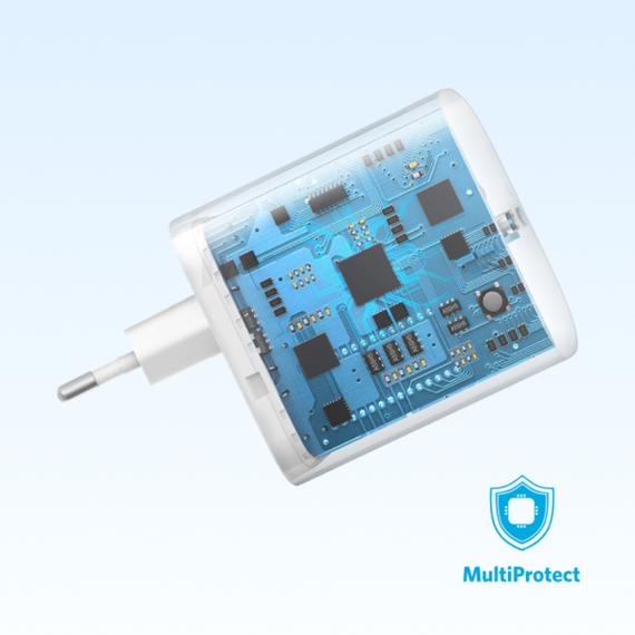 Мережевий зарядний пристрій Anker PowerPort - 20W USB-C + USB-C cable White | Зображення 3