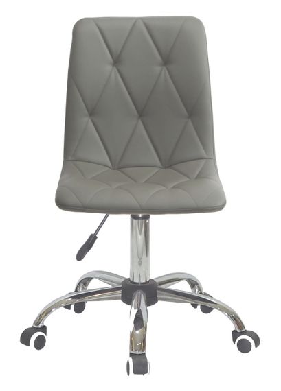 Стул с регулировкой высоты на хромированной крестовине с колесами Melvin (Fred) CH-Office Ø 570 мм экокожа цвет серый 701 | Зображення 5