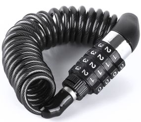 Велосипедный кодовый замок Primo Lock-02 со стальным противоугонным тросом 1,5 м – Black