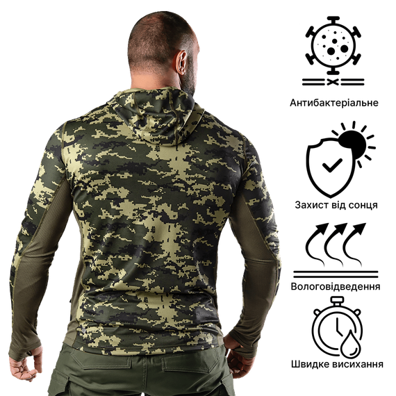 Лонгслів Chiton Air Hood Pixel Green (8063), M | Зображення 2