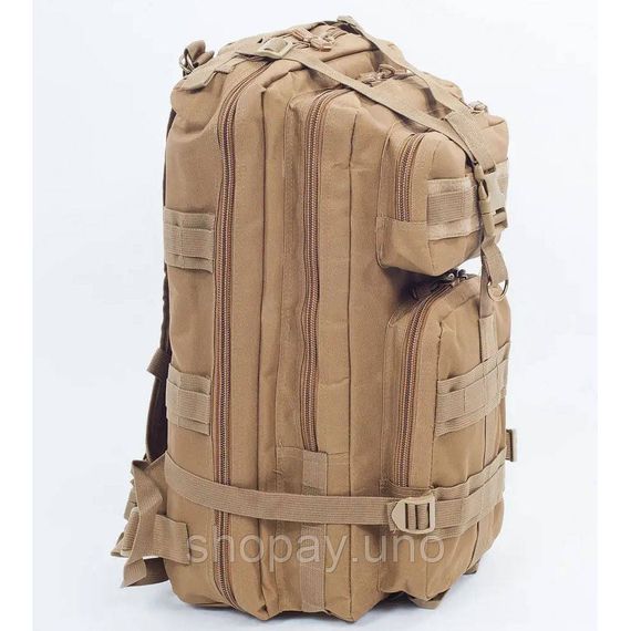 Тактичний військовий рюкзак Cordura, 30–35 л, койот, система MOLLE, туристичний, чоловічий | Зображення 5