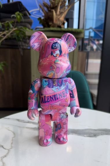 Bearbrick дизайнерська статуетка ведмідь Беарбрік 28 см mb013 рожева | Зображення 1