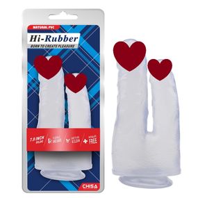 Фаллоимитатор двойной на присоске Chisa Hi-Rubber 7.9, прозрачный sexstyle