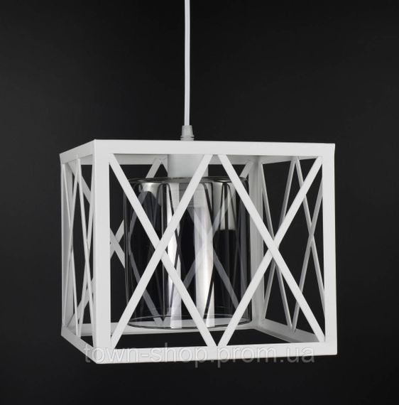 Люстра потолочная подвесная в стиле LOFT (лофт) 11535/1-wh-gr Белый 30-90х25х36 см. | Зображення 1