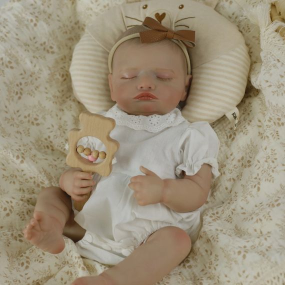 Колекційна Силіконова Лялька Реборн Reborn Новонароджена Дівчинка Пупс Немовля Розалі (Вінилова Лялька) Висота 50 см | Зображення 1