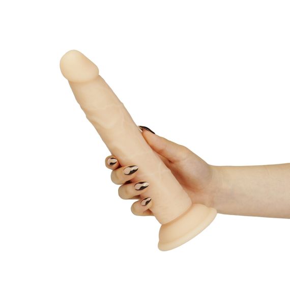 Фаллоимитатор Naked Addiction — 9″ Silicone Dual Density Bendable Dildo Vanilla, вибропуля в подарок | Зображення 2