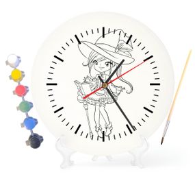 Дитячий набір для творчості годинник розмальовка Чарівниця 30 см (Г0193)