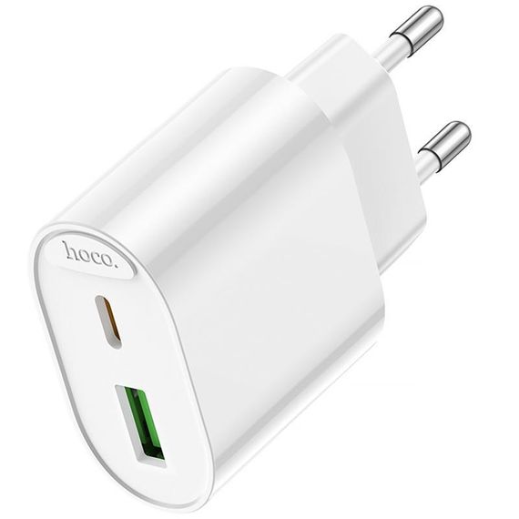 СЗУ Hoco C109A Fighter PD20W+QC3.0 (1USB-A/1C) White | Зображення 1