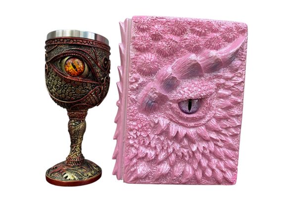 Подарунковий набір Келих 3D Око Orange і Блокнот 3D «Дракон Єдинорога»