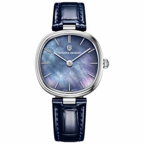 Жіночий годинник Pagani Design PD-1825 Silver-Blue Leather зі шкіряним ремінцем