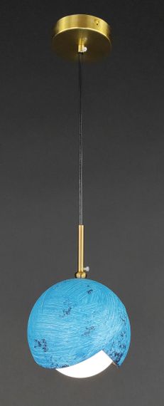 Люстра підвісна на 1 лампочку 27707 Латунь 30-180х15х15 см. | Зображення 6