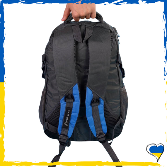 Рюкзак 2 отделения вместительный синий. Рюкзак повседневный, молодежный, качественный | Зображення 3