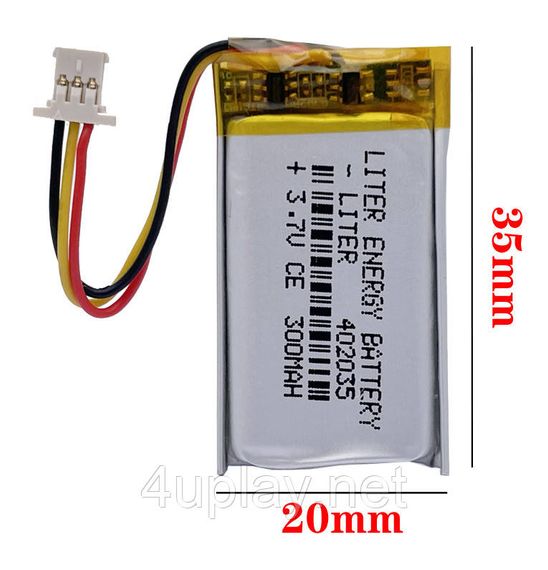 Акумулятор для відеореєстратора Xiaomi YI Mini Dash Camera. Батарея 402035, 3-pin, 3.7V, | Зображення 1