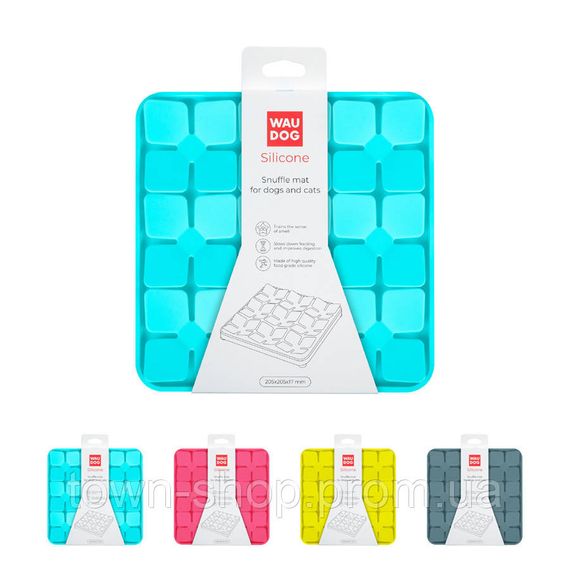Коврик для поиска корма WAUDOG Silicone, 205х205х17 мм, голубой