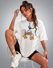 Футболка женская с принтом повседневная S Белая