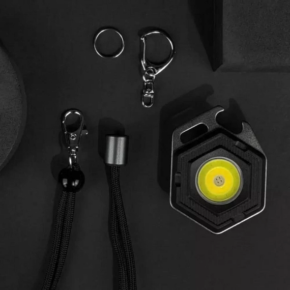 Кишеньковий LED ліхтарик з Type-C 7в1, Міні ліхтарик брелок (7 режимів, шнур, магніт)   знижка | Зображення 6