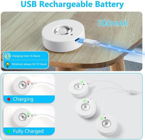 Світлодіодні світильники HOTUT для шаф із пультом — набір із 3 бездротових RGB-ламп | Зображення 3