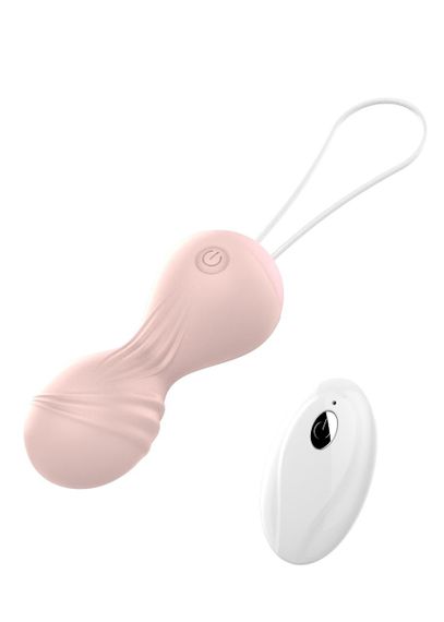 Вагінальні кульки Vibrating Silicone Kegel Balls USB 10 Function / Remote control -Flesh Sex Aura