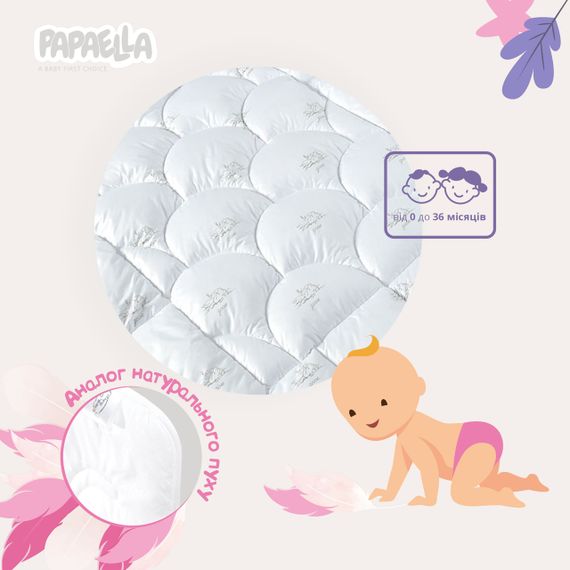 Детское одеяло Super Soft Classic PAPAELLA 100x135 см мягкое антиаллергическое, искусственный пух, белое | Зображення 3