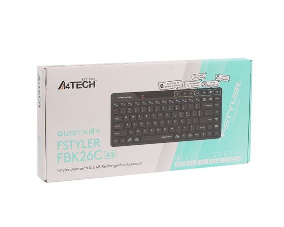 Клавіатура бездротова A4Tech Fstyler FBK26C AS, колір чорний | Зображення 6