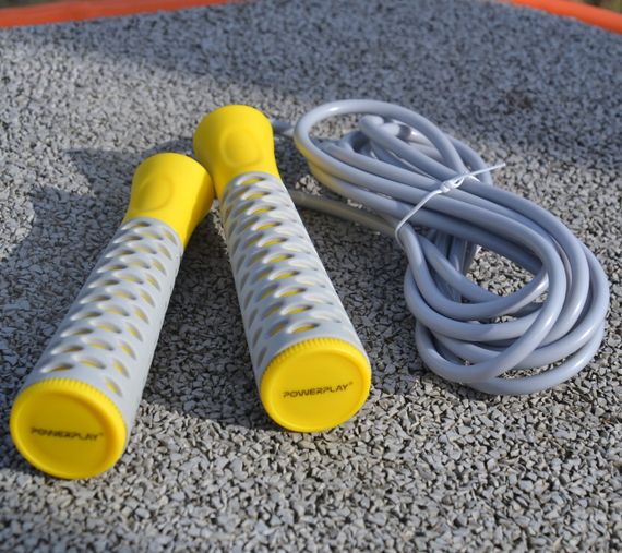 Скакалка Паверплей 4206 Jump Rope PRO+ Сіро-жовта (2,75m.) | Зображення 7