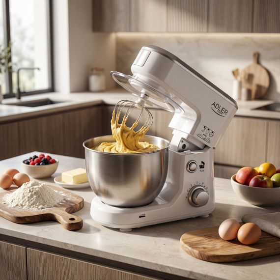 Планетарный миксер тестомес Adler AD 4216 с чашей 4 л, кухонный миксер для теста 1000 Вт | Зображення 6