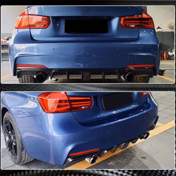 Дифузор заднього бампера V2 (для F30 M-Sport, Карбон) для BMW 3 серія F-30/31/34 2012-2019 рр | Зображення 3