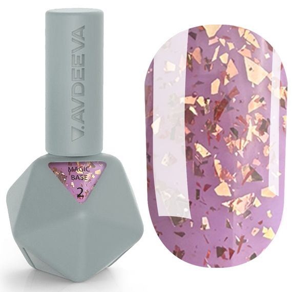 База для ногтей Victoria Avdeeva Magic Base 02 (лавандовый с золотой поталью) 12 мл HEMA & TPO FREE | Зображення 3