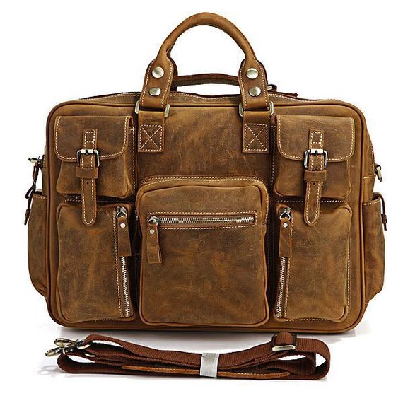 Сумка мужская Vintage 14051 в винтажном стиле Коричневая | Зображення 2