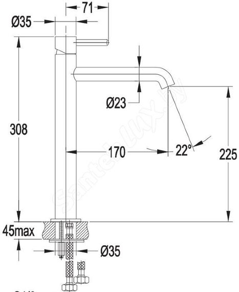 Змішувач для раковини Omnires Y nickel (Y1212NI) | Зображення 1