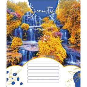 Тетрадь ученическая "Красивые водопады" 018-530100K-2 в клеточку, 18 листов