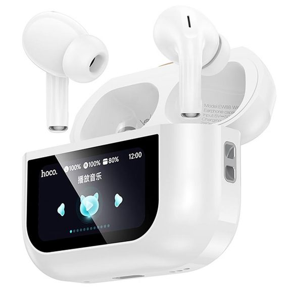 Бездротові TWS навушники Hoco EW88 Rampino with Touch Screen ANC White | Зображення 3
