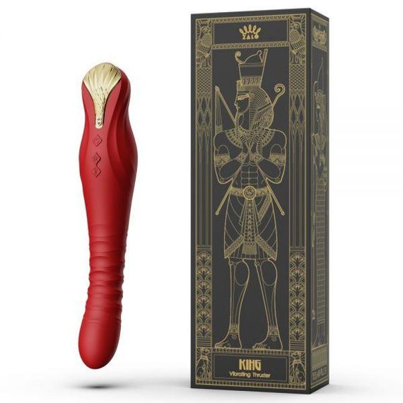 Вібромасажер з фрикціями і управлінням зі смартфона ZALO KING, Wine Red sexstyle