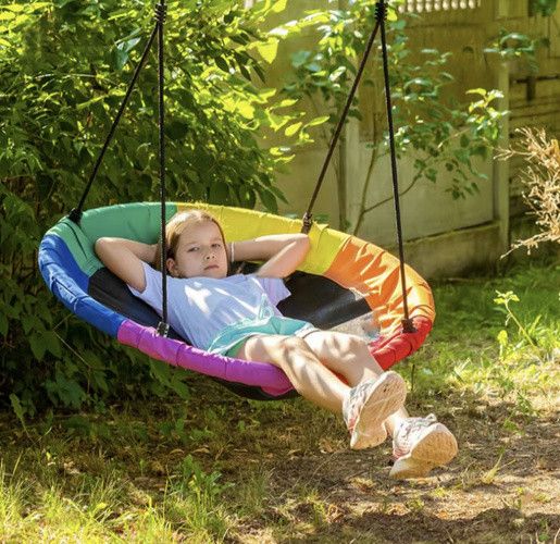 Детская подвесная качель Гнездо Аиста 100 см Kruzzel 25285 до 160 кг | Зображення 8