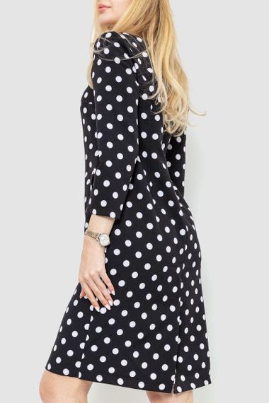 Платье свободного кроя в горох  цвет черный 230R17 | Зображення 3